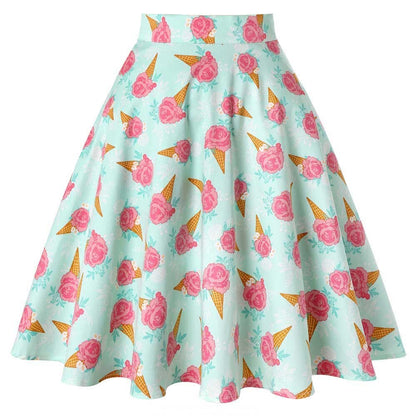 Vintage print Hepburn skirt