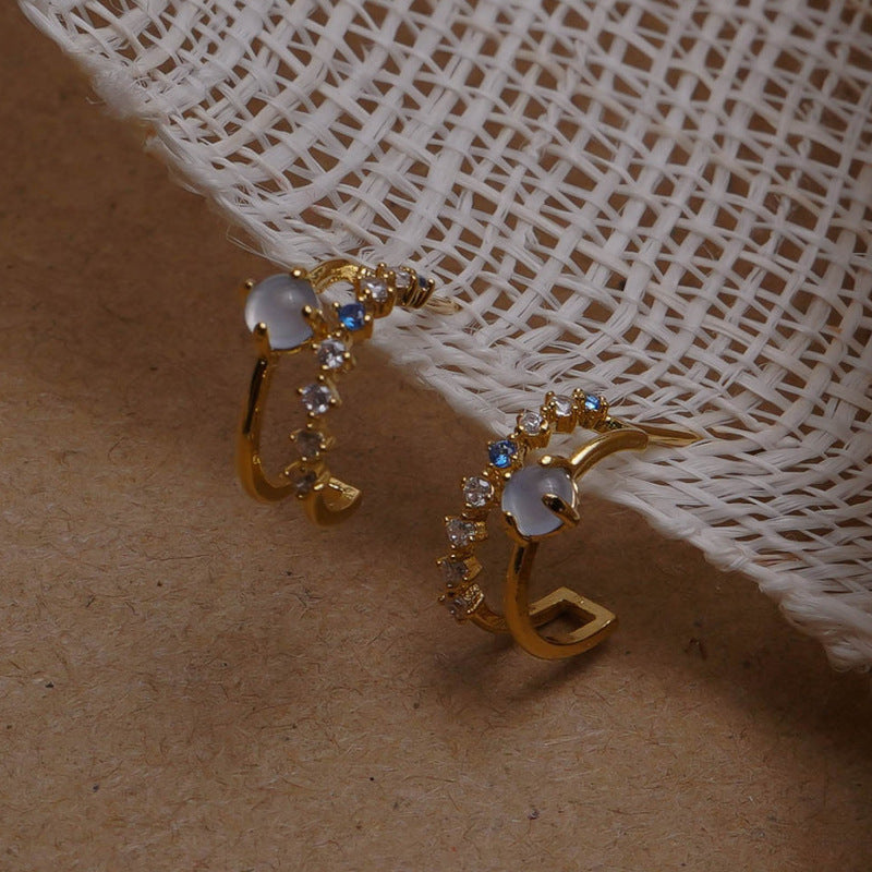 Ladies vintage opal earrings