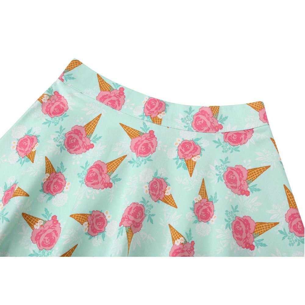 Vintage print Hepburn skirt