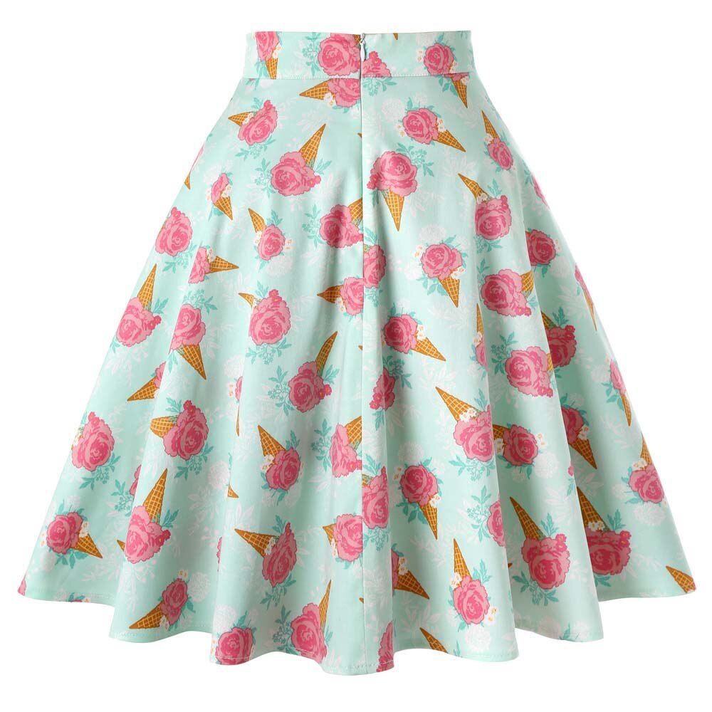 Vintage print Hepburn skirt