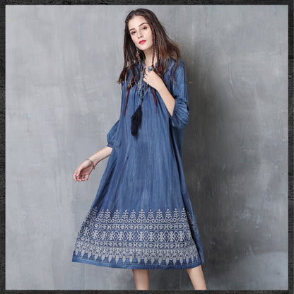 Vintage Embroidered Sleeve Dress