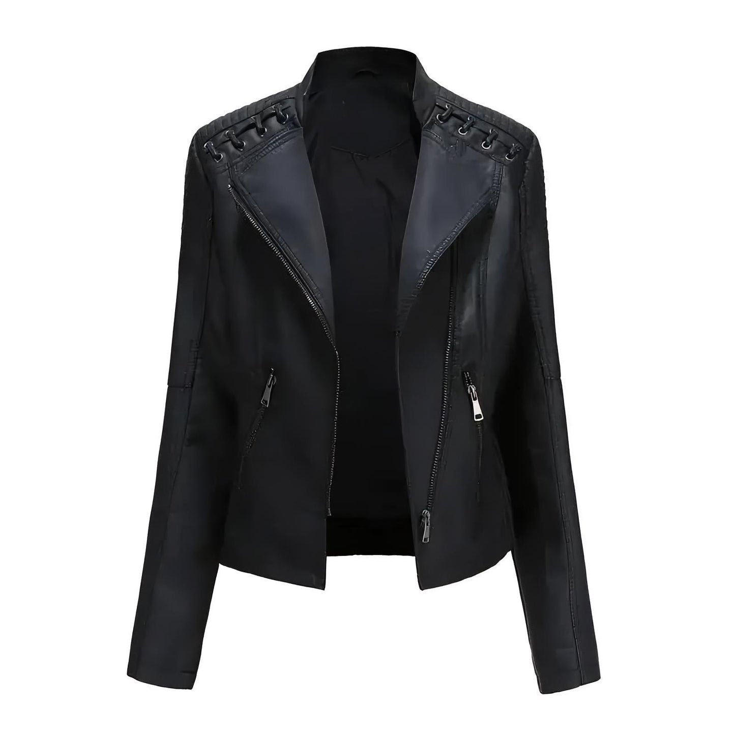 Fashionable feminine leather jacket in sleek design and premium material