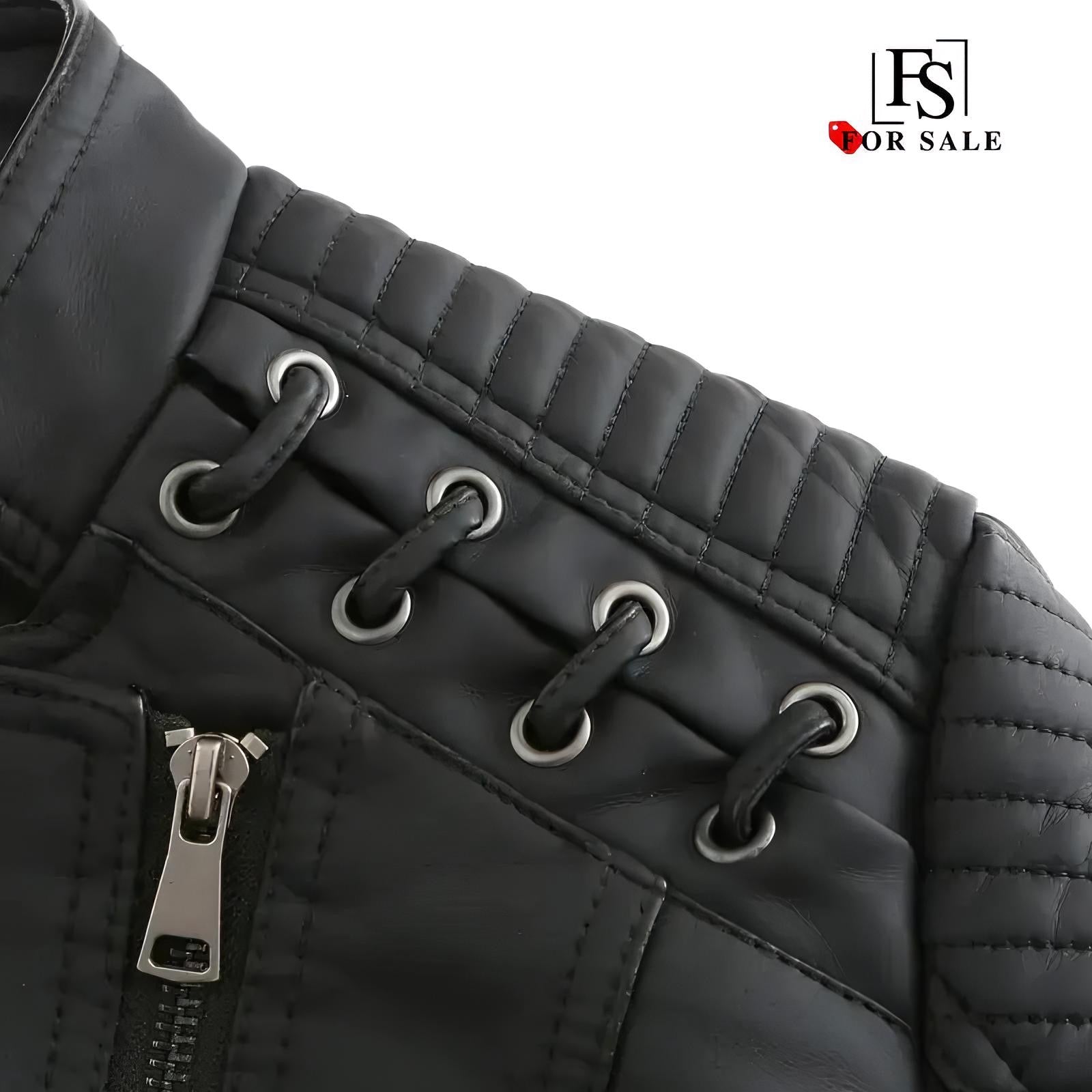 Fashionable feminine leather jacket in sleek design and premium material