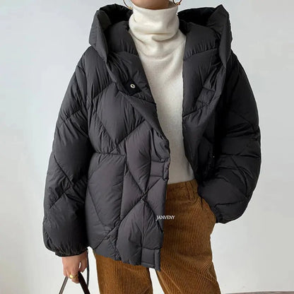 New fashion white duck down short winter jacket, warm and stylish.