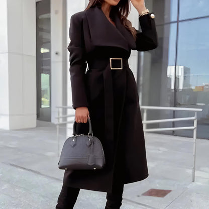 Women's long sleeve fashion trench coat, stylish and versatile outerwear.