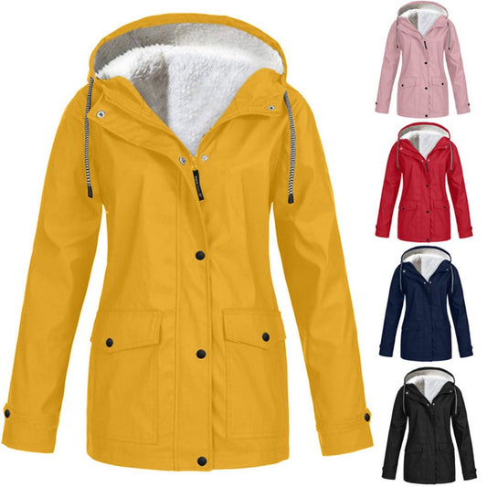 Fleece winter jacket for warmth and comfort in cold weather.