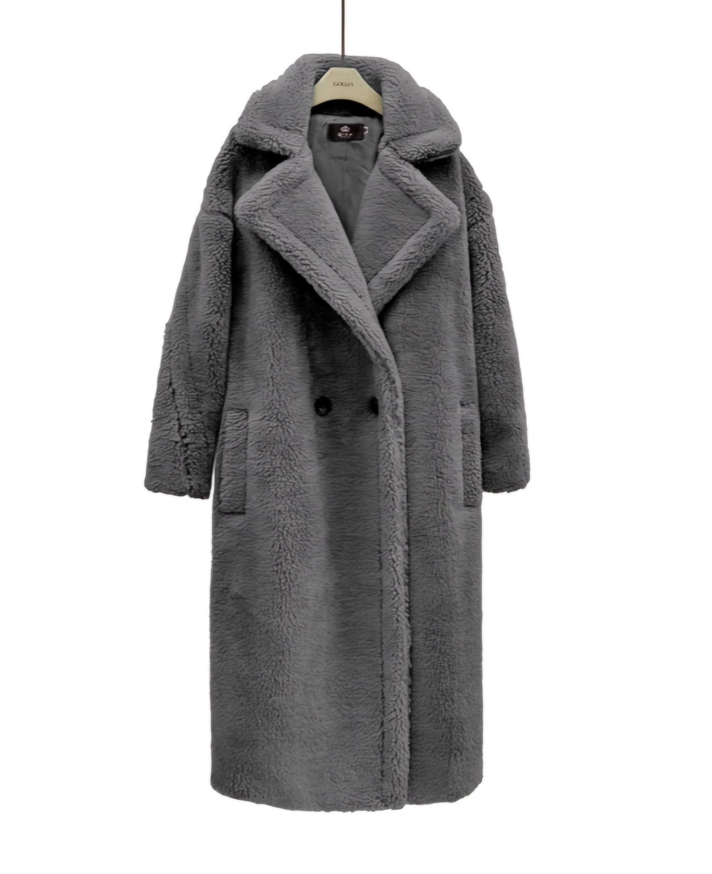 Long winter cashmere lamb coat for warmth and elegance in cold weather.