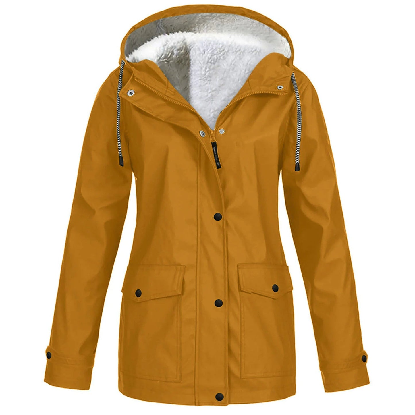 Fleece winter jacket for warmth and comfort in cold weather.