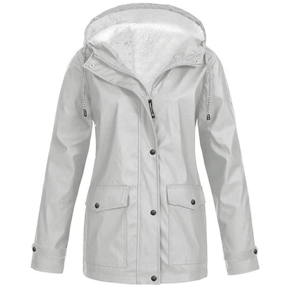 Fleece winter jacket for warmth and comfort in cold weather.