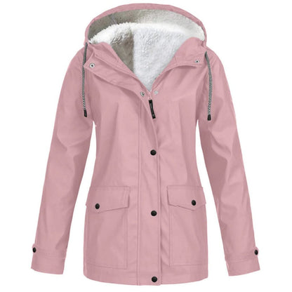 Fleece winter jacket for warmth and comfort in cold weather.