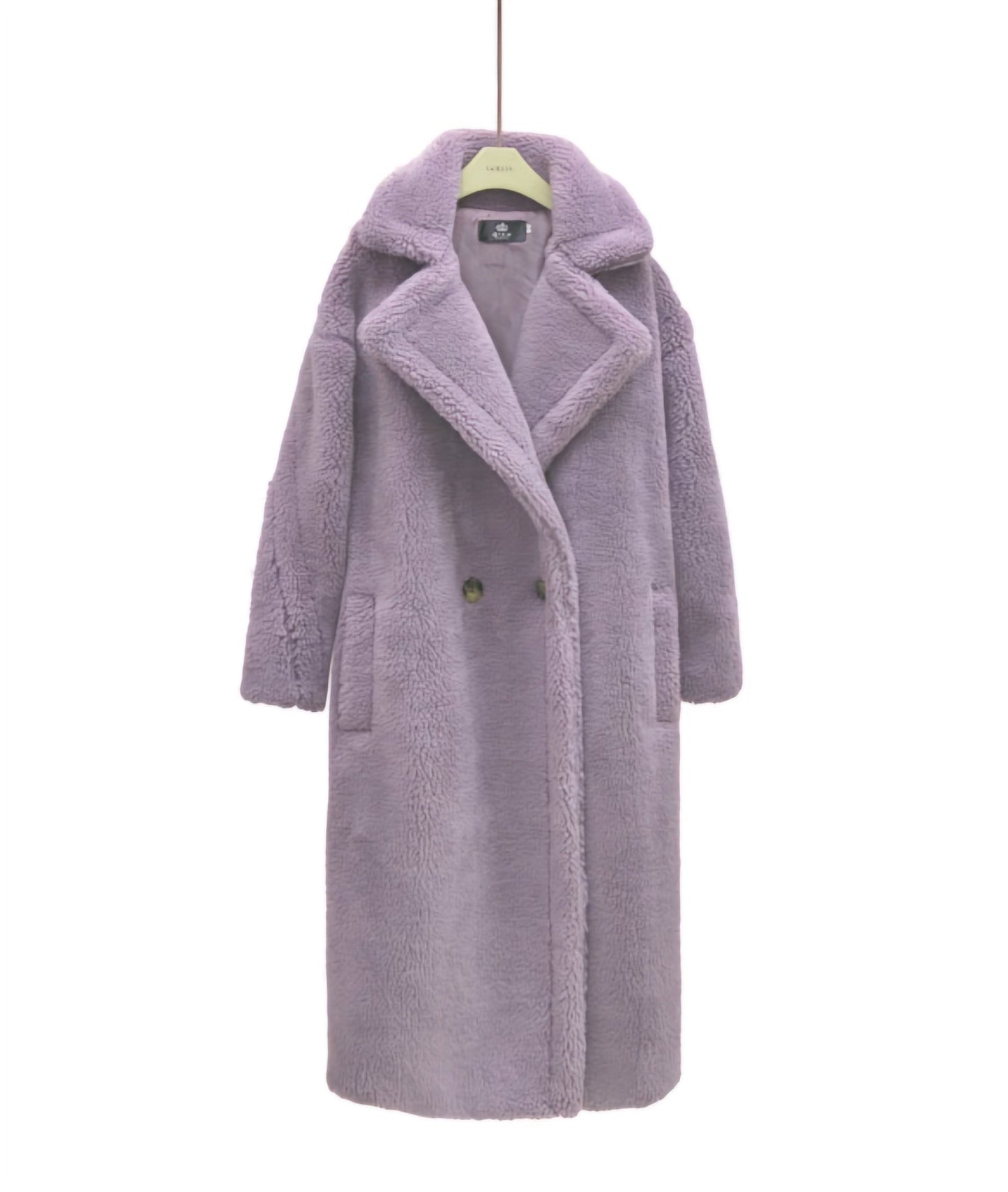 Long winter cashmere lamb coat for warmth and elegance in cold weather.