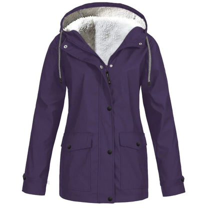 Fleece winter jacket for warmth and comfort in cold weather.