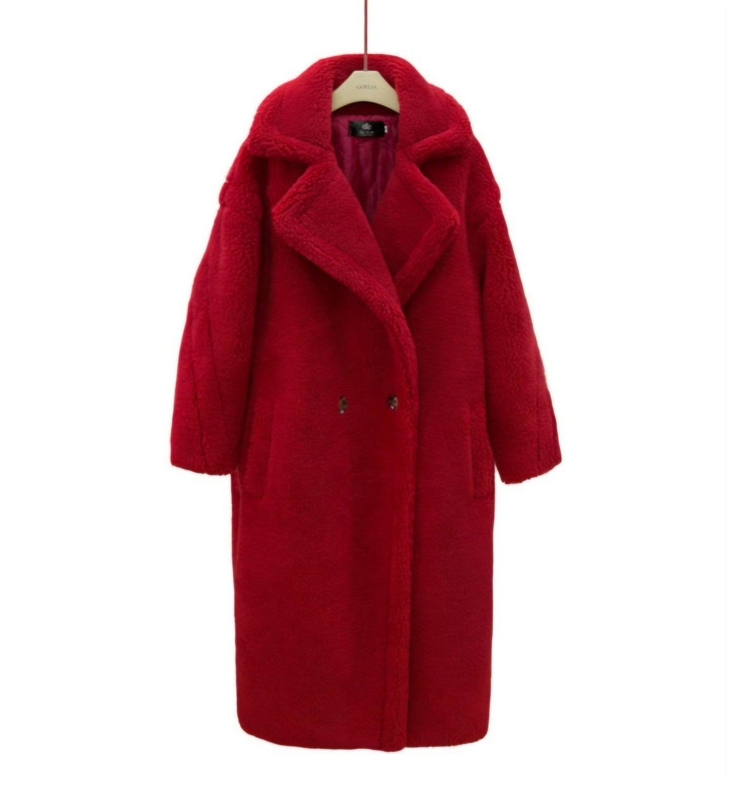 Long winter cashmere lamb coat for warmth and elegance in cold weather.