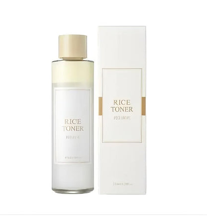 Rice face toner for hydration and moisture, leaving skin refreshed.