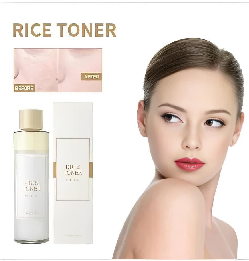 Rice face toner for hydration and moisture, leaving skin refreshed.