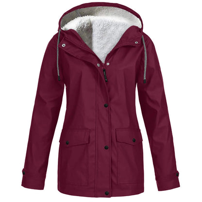 Fleece winter jacket for warmth and comfort in cold weather.