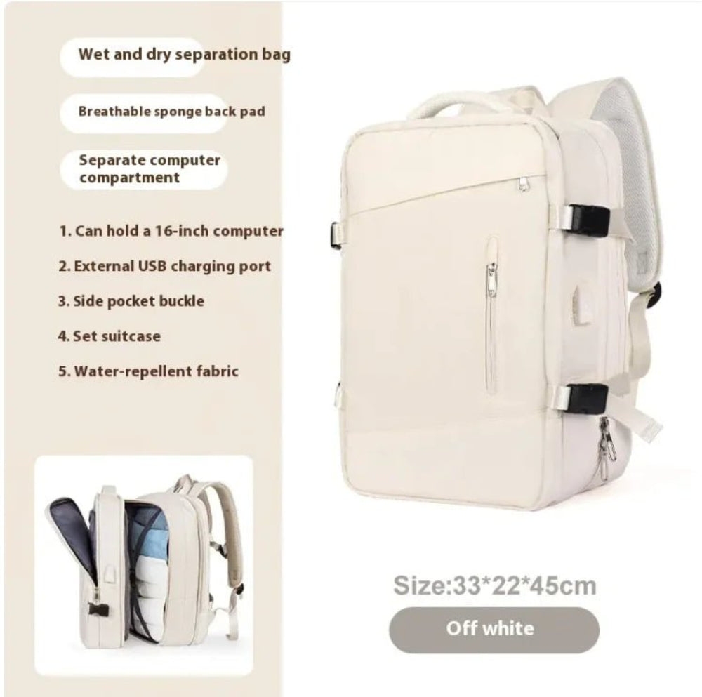 Women’s travel backpack designed for comfort, style, and function.