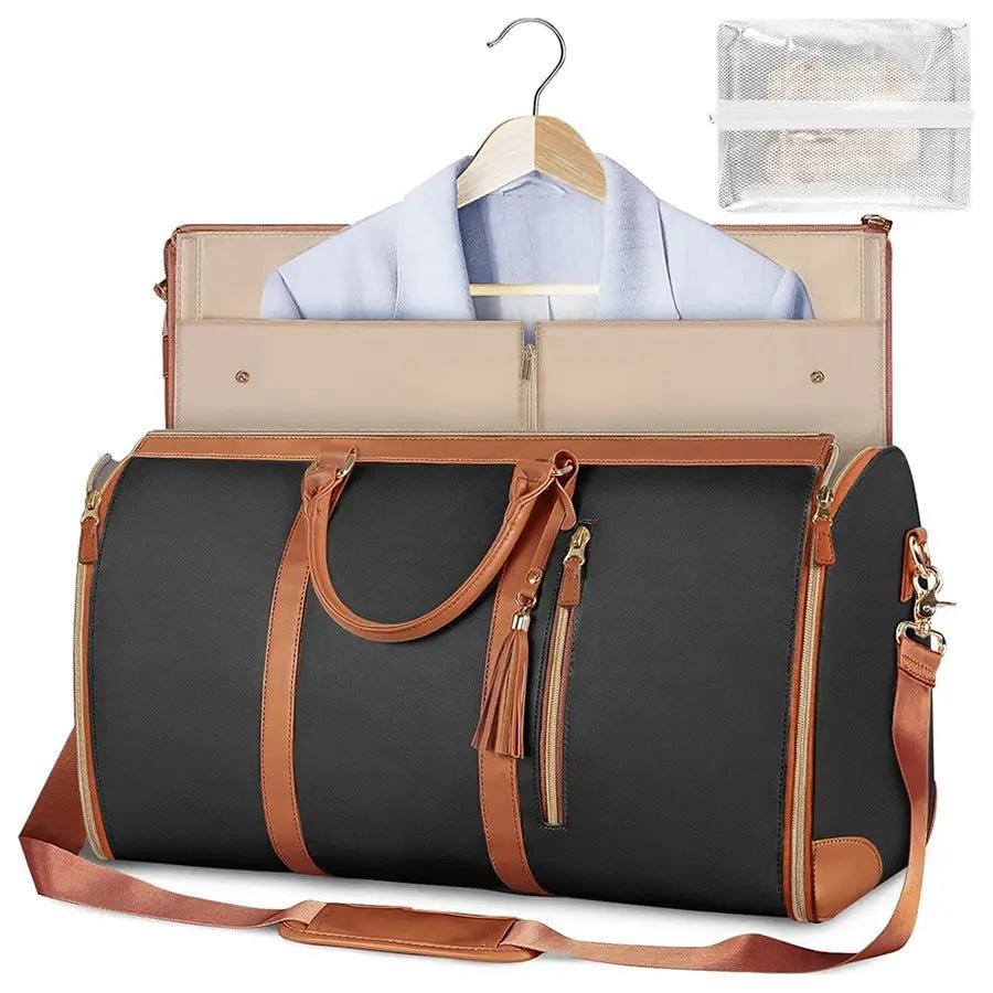 Convertible Leather Garment Duffle Bags for Travel and Carry on. Unisex - Mareslie Apparel