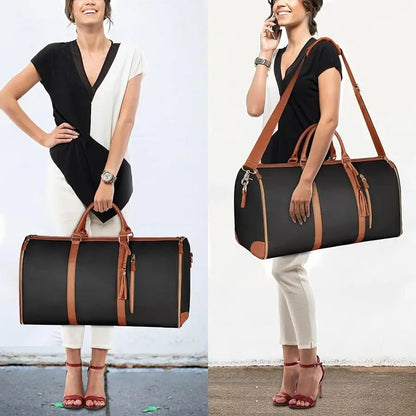 Convertible Leather Garment Duffle Bags for Travel and Carry on. Unisex - Mareslie Apparel