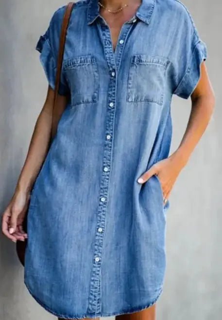 Denim Dress - Mareslie Apparel