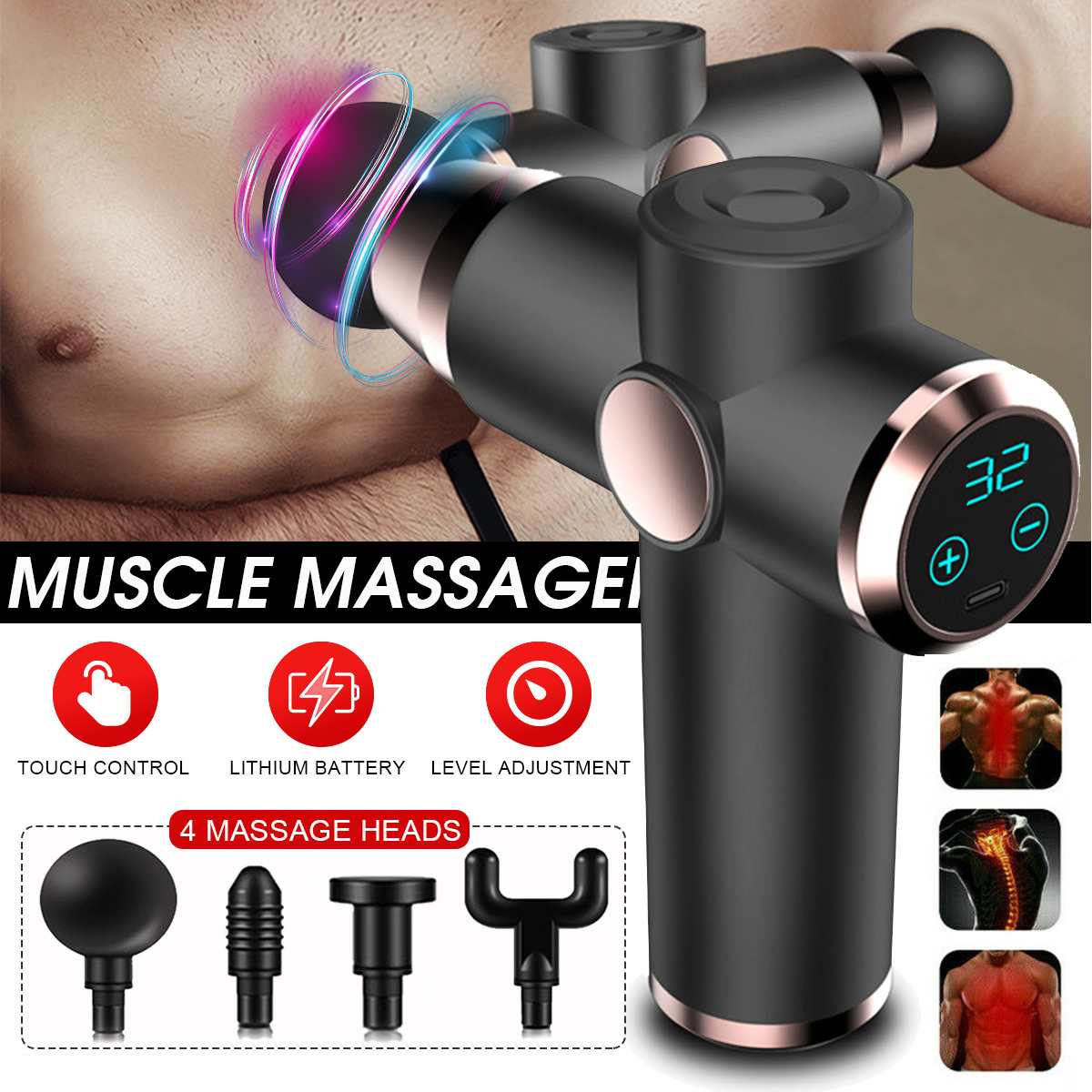 Electric Massage Gun Rejuvenating Muscle Relaxer - Mareslie Apparel