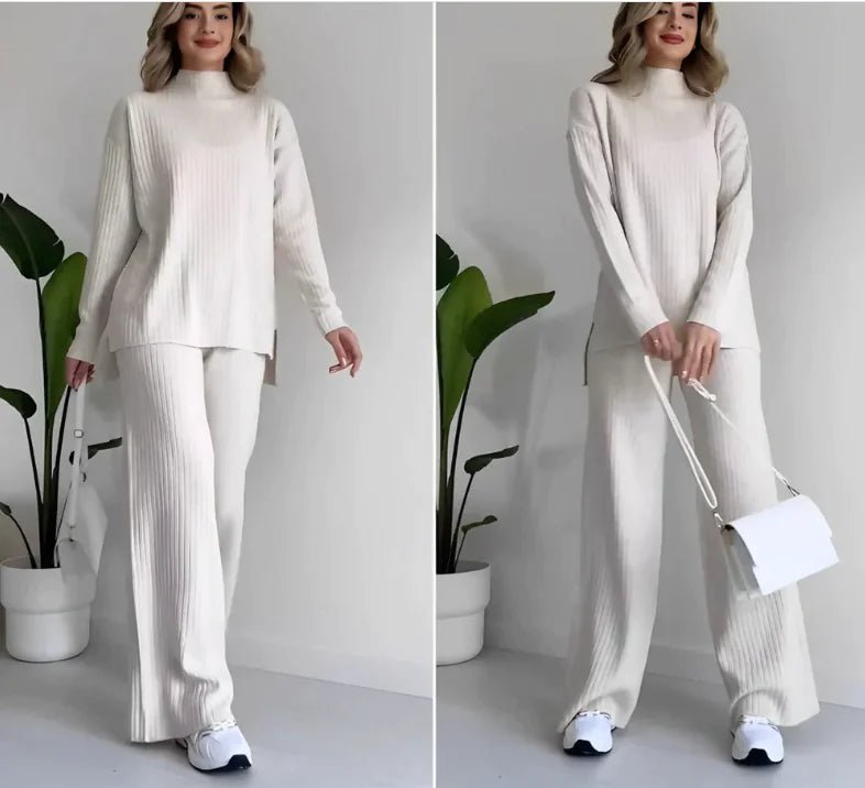 Elegant Essentials Turtleneck and Trousers Set - Mareslie Apparel