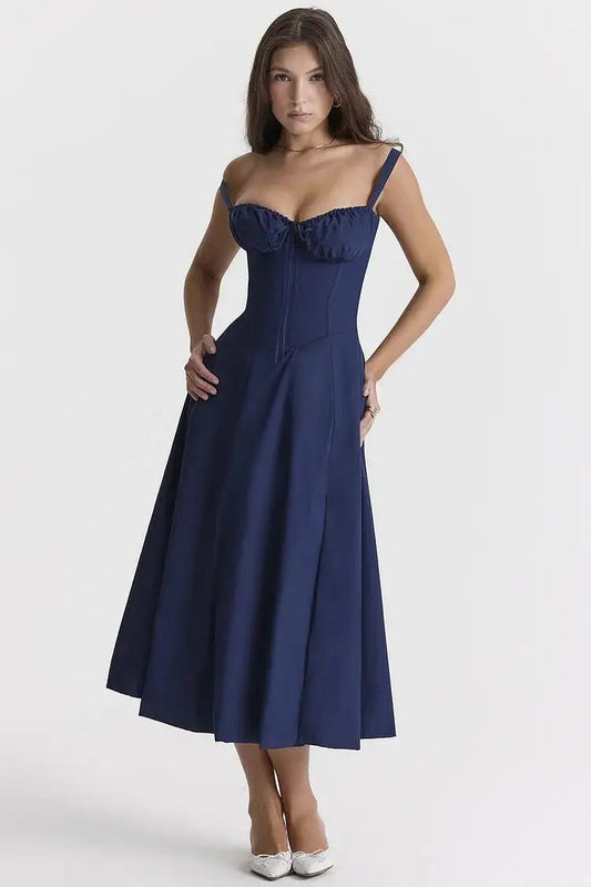 Elegant Vintage Pleated Dresses - Mareslie Apparel