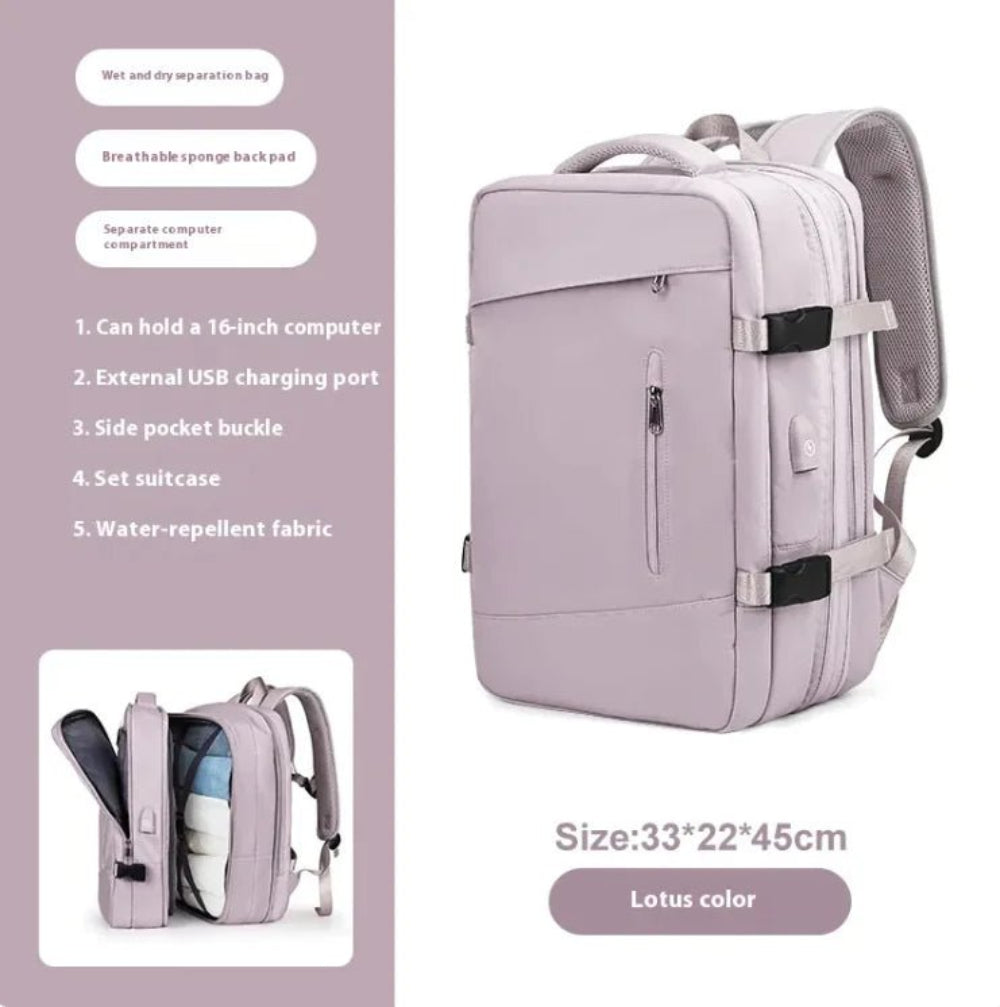 Women’s travel backpack designed for comfort, style, and function.