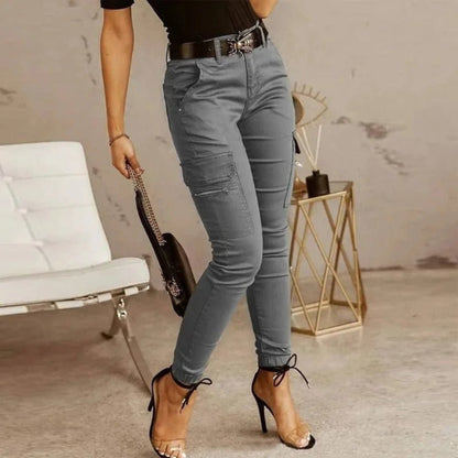 Trendy cargo jeans for women, offering style, comfort, and functionality.