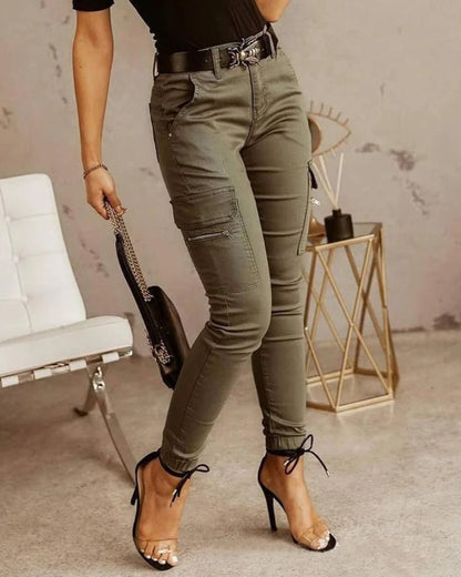 Trendy cargo jeans for women, offering style, comfort, and functionality.