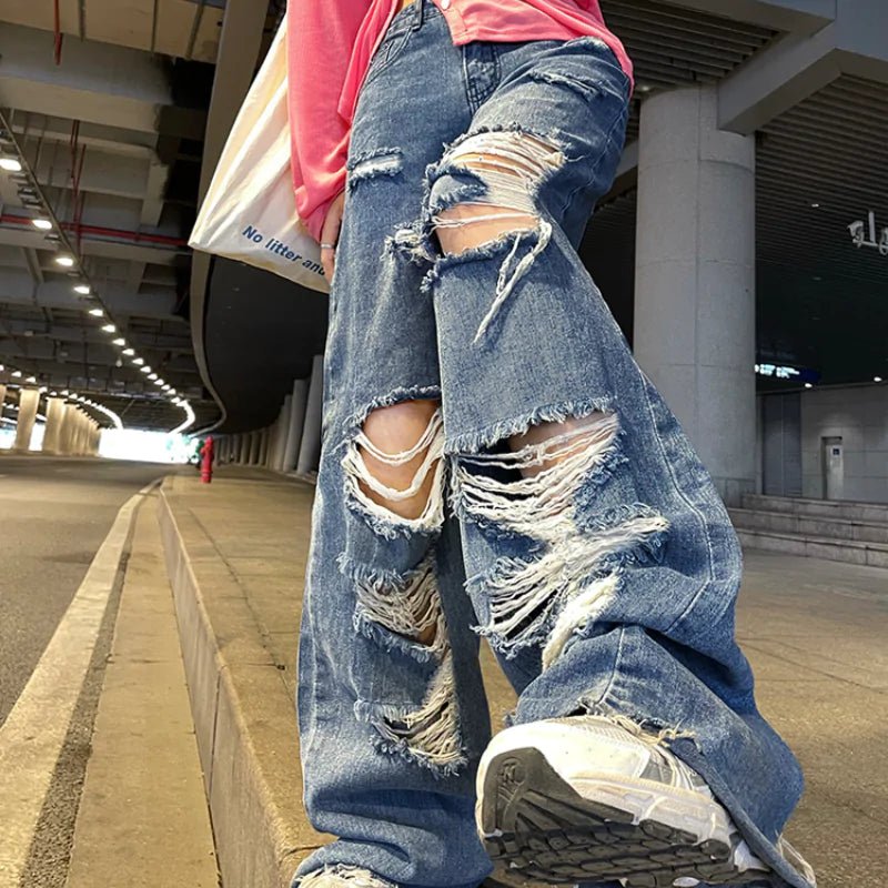 High Waist Ripped Jeans - Mareslie Apparel