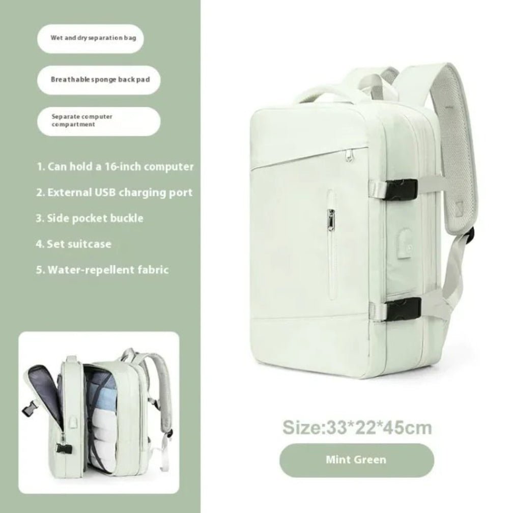 Women’s travel backpack designed for comfort, style, and function.