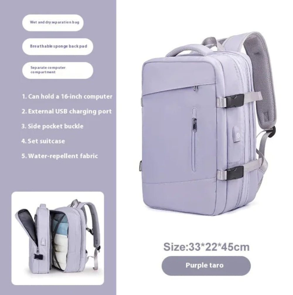 Women’s travel backpack designed for comfort, style, and function.