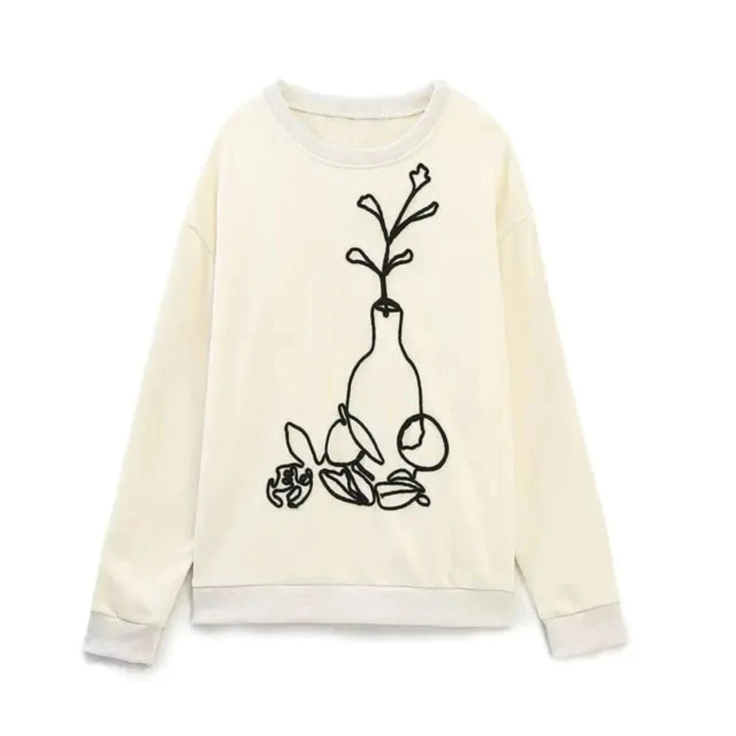 Women's fashion printed basic sweatshirt, stylish and comfortable