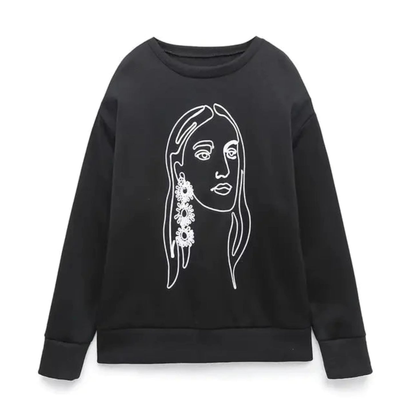 Women's fashion printed basic sweatshirt, stylish and comfortable