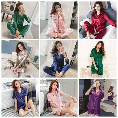 Women’s silk satin pajamas, offering luxury, comfort, and style for a perfect night’s sleep.