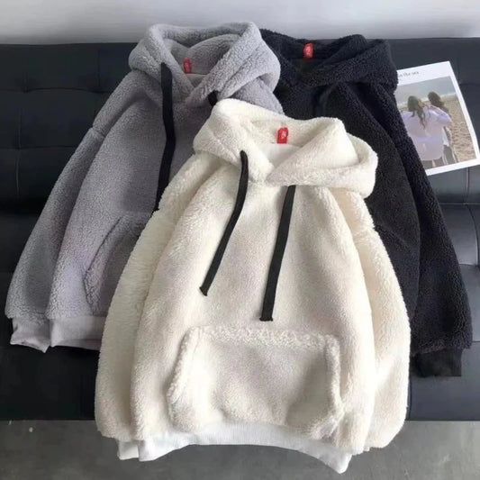 Lambswool Hooded Sweatshirt for Women, Warm and Stylish