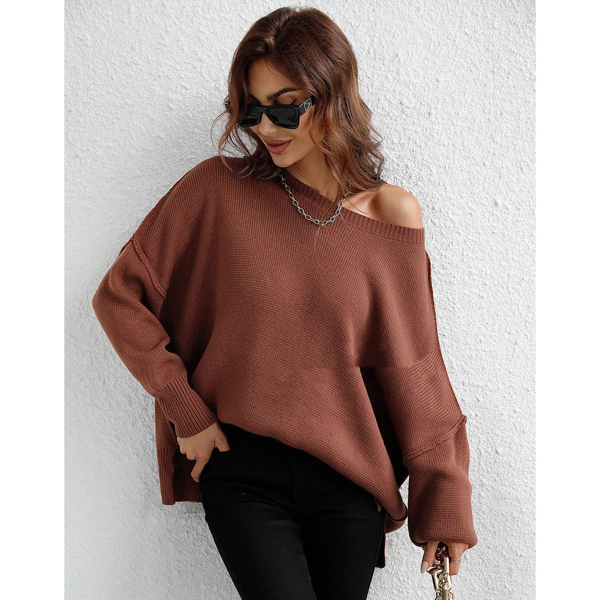 Women's Long Sleeve Crew Neck Sweater - Mareslie Apparel