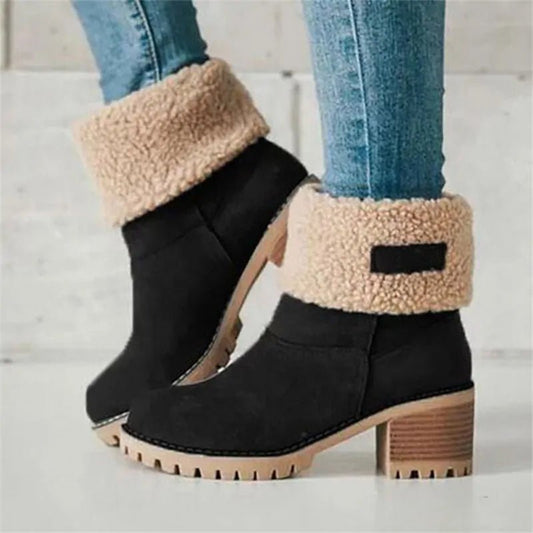 Women's Winter Fur Warm Snow Boots - Mareslie Apparel